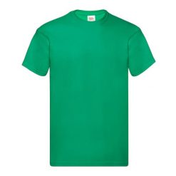 Oryginalna Koszulka Męska. Zielone koszulki sportowe męskie Fruit of the Loom, m, bez wzorów, bez kołnierzyka, bez ramiączek, trekkingowe. Za 33.99 zł.