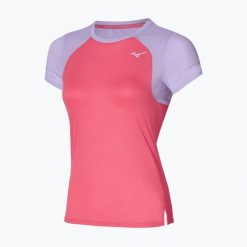 Koszulka do biegania damska Mizuno DryAeroFlow Tee. Czerwone koszulki sportowe damskie Mizuno, s, bez wzorów, z materiału, bez kołnierzyka, bez ramiączek, do biegania. Za 82.99 zł.