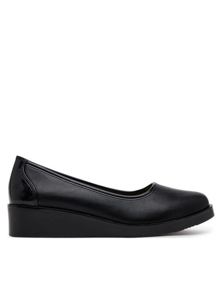 Clara Barson Półbuty WYL3395-6 Czarny. Czarne półbuty damskie Clara Barson, bez wzorów, z materiału, bez obcasa, na koturnie, bez zapięcia. Za 95.99 zł.