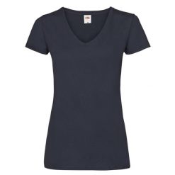 Koszulka Z Dekoltem W Szpic Dla Kobiet. Niebieskie koszulki sportowe damskie Fruit of the Loom, xs, bez wzorów, bez kołnierzyka, bez ramiączek, trekkingowe. Za 39.99 zł.
