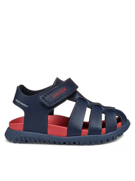 Geox Sandały B Sandal Fusbetto B556AA 000BC C4002 Granatowy. Niebieskie sandały chłopięce Geox, ze skóry, bez zapięcia. Za 219.99 zł.