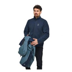 Bluza polarowa męska Mossa Pile Jacket. Niebieskie bluzy męskie Haglöfs, m, bez wzorów, z polaru, bez kaptura, trekkingowe. Za 650.00 zł.