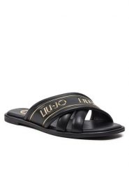 Liu Jo Klapki Irene 01 SA4069 EX014 Czarny. Czarne klapki damskie Liu Jo, bez wzorów, ze skóry, bez obcasa. Za 649.99 zł.