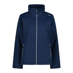 Damska kurtka wodoodporna CMP. Niebieskie kurtki sportowe damskie CMP, bez wzorów, bez kaptura, trekkingowe. Za 516.35 zł.
