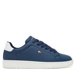 Sneakersy Tommy Hilfiger. Niebieskie trampki i tenisówki chłopięce Tommy Hilfiger, bez wzorów, bez zapięcia. Za 269.99 zł.