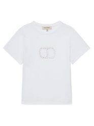 TWINSET T-Shirt 251GJ2485 Biały Regular Fit. Białe t-shirty i topy dla dziewczynek Twinset, bez wzorów, z bawełny, bez ramiączek. Za 149.99 zł.