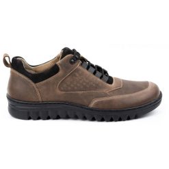 WASAK Buty męskie casual skórzane 0228W brązowe. Brązowe półbuty na co dzień męskie na jesień, z jeansu, casualowe, bez zapięcia. Za 423.31 zł.