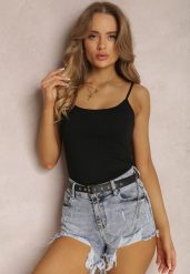 Czarne Body Hellile. Czarne koszule damskie Renee, l, bez wzorów, z bawełny, bez kołnierzyka, bez ramiączek. Za 24.99 zł.