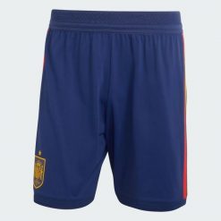Szorty domowe Hiszpania 26 Authentic. Niebieskie krótkie spodenki sportowe męskie Adidas, bez wzorów, do piłki nożnej, climacool (adidas). Za 239.00 zł.