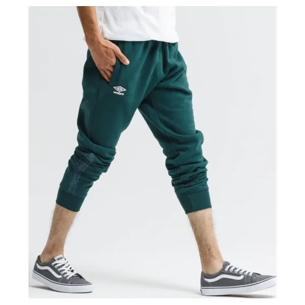 Umbro Spodnie Fleece With Cuff Taping , zielony, rozmiar S. Zielone spodnie sportowe męskie Umbro, m, bez wzorów, z bawełny. W wyprzedaży za 103.99 zł.