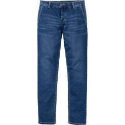 Dżinsy dresowe chino Slim Fit Straight bonprix niebieski "stone used". Jeansy męskie marki bonprix. Za 59.99 zł.