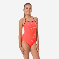 Strój jednoczęściowy pływacki dla dzieci Arena Bright Star. Stroje kąpielowe dla dziewczynek Arena, bez wzorów, z materiału. Za 129.99 zł.