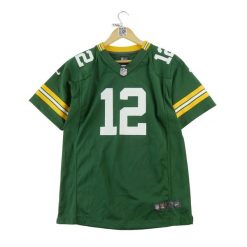 Second life - Koszulka męska NFL Green Bay Packers 12 - Jak nowy. Zielone koszulki sportowe męskie NFL, m, bez wzorów, z materiału, bez kołnierzyka, bez ramiączek, do piłki nożnej. Za 127.76 zł.