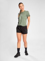 Damska graficzna koszulka bawełniana Hummel Active. Zielone koszulki sportowe damskie Hummel, s, bez wzorów, z bawełny, bez kołnierzyka, bez ramiączek, na fitness i siłownię. Za 191.00 zł.