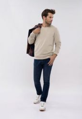 Gładka bluza B-ANDY. Brązowe bluzy męskie Volcano, m, bez wzorów, z bawełny, bez kaptura. Za 139.99 zł.