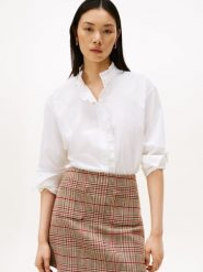 Tommy Hilfiger Bawełniana bluzka Kobiety Bawełna biały, 42. Białe bluzki damskie Tommy Hilfiger, bez wzorów, z bawełny, bez kołnierzyka, bez ramiączek. Za 379.95 zł.