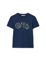 Original Marines T-Shirt DFP2249CM Granatowy Regular Fit. Niebieskie t-shirty dla chłopców Original Marines, bez wzorów, z bawełny, bez ramiączek. Za 59.99 zł.