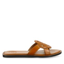 Klapki Gant. Brązowe klapki damskie GANT, bez wzorów, bez obcasa. Za 259.99 zł.
