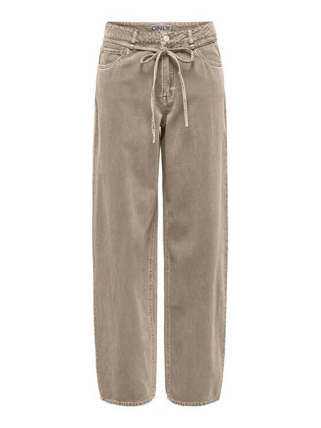 ONLY Jeansy Gianna 15372521 Beżowy Straight Leg. Brązowe jeansy damskie Only. Za 153.99 zł.