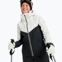 Kurtka snowboardowa damska ROXY Free Jet Block. Czarne kurtki damskie Roxy, na zimę, l, bez wzorów, z materiału, bez kaptura. Za 749.99 zł.