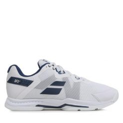 Buty do tenisa Babolat. Białe buty sportowe męskie BABOLAT, bez zapięcia, tenisowe. Za 529.99 zł.