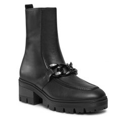 Botki Gabor. Czarne botki damskie Gabor, bez obcasa, na słupku, bez zapięcia. Za 759.99 zł.
