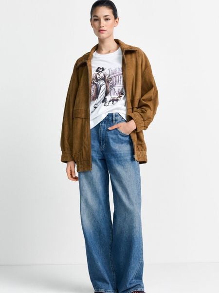 Rich & Royal Koszulka damska Kobiety Bawełna biały|brązowy nadruk, M. Białe t-shirty damskie Rich & Royal, m, z aplikacjami, z bawełny, bez kołnierzyka. Za 279.95 zł.