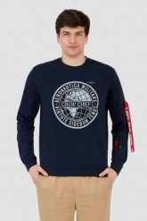 AERONAUTICA MILITARE Granatowa męska bluza, Rozmiar 3XL. Niebieskie bluzy męskie Aeronautica Militare, m, bez wzorów, bez kaptura. W wyprzedaży za 494.99 zł.