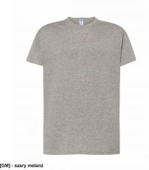 T-shirt JHK TSRA 150 - męski z krótkim rękawem wzmocniony lycrą ściągacz, 100% bawełna, 155-160g - szary melanż 4XL. Szare t-shirty męskie JHK, m, bez wzorów, z bawełny, bez kołnierzyka. Za 29.22 zł.