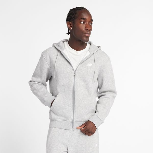 Bluza męska New Balance MJ43902AG – szara. Szare bluzy męskie New Balance, m, bez wzorów, z bawełny, z kapturem. Za 279.99 zł.