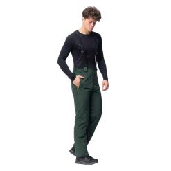 Męskie Spodnie Narciarskie Idris. Zielone spodnie snowboardowe męskie Hi-tec, m, bez wzorów, z materiału, narciarskie. Za 421.60 zł.