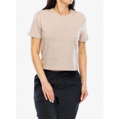 Koszulka bawełniana damska Black Diamond BD Stripe SS Tee. Brązowe koszulki sportowe damskie Black Diamond, bez wzorów, z bawełny, bez kołnierzyka, bez ramiączek. Za 114.99 zł.