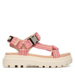 Sandały Palladium. Czerwone sandały damskie Palladium, bez wzorów, bez obcasa, na płaskiej podeszwie, bez zapięcia. Za 399.99 zł.