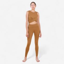 Legginsy do jogi damskie Kimjaly Premium. Brązowe legginsy sportowe damskie KIMJALY, l, bez wzorów, z elastanu, z obniżonym stanem, długie, na fitness i siłownię. Za 149.99 zł.