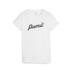 Damska koszulka ESS+ Script PUMA White. Białe koszulki sportowe damskie Puma, l, bez wzorów, z bawełny, sportowe, bez kołnierzyka. Za 168.00 zł.