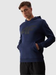 4F Bluza dresowa nierozpinana z kapturem męska - granatowa XXL. Niebieskie bluzy męskie 4f, m, bez wzorów, z bawełny, z kapturem. W wyprzedaży za 119.99 zł.