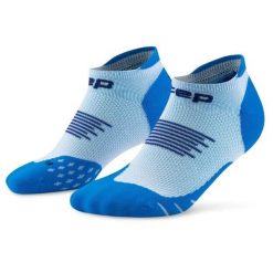 Męskie skarpety kompresyjne do biegania stopki sportowe Core Run. Niebieskie skarpety męskie CEP, bez wzorów, z elastanu. Za 74.00 zł.