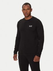 EA7 Emporio Armani Longsleeve 8NPT28 PJVQZ 1200 Czarny Regular Fit. Czarne bluzki z długim rękawem męskie EA7 Emporio Armani, l, bez wzorów, z bawełny, bez kołnierzyka. Za 189.99 zł.
