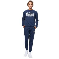 Klasyczna bluza z okrągłym dekoltem Lonsdale Burghead. Niebieskie bluzy męskie Lonsdale, m, bez wzorów, bez kaptura. Za 195.50 zł.