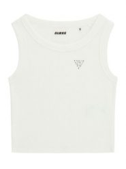 Guess Top J6GI36 K8RT2 Biały Slim Fit. Białe t-shirty i topy dla dziewczynek Guess, z aplikacjami, z wiskozy, bez ramiączek. Za 134.99 zł.