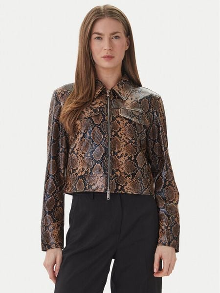 ONLY Kurtka z imitacji skóry Paris 15365492 Brązowy Regular Fit. Brązowe kurtki damskie Only, s, bez wzorów, ze skóry, bez kaptura. Za 209.99 zł.
