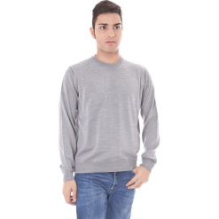 Sweter w kolorze szarym. Szare swetry przez głowę męskie Just Cavalli, Calvin Klein, Lee, z okrągłym kołnierzem. W wyprzedaży za 129.95 zł.