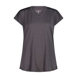 Koszulka damska turystyczna CMP 35N5586. Szare koszulki sportowe damskie CMP, l, bez wzorów, bez kołnierzyka, bez ramiączek. Za 159.00 zł.
