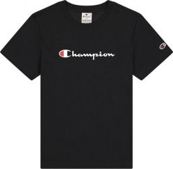 Koszulka sportowa damska Champion SS Tee. Czarne koszulki sportowe damskie Champion, m, bez wzorów, z bawełny, bez kołnierzyka, bez ramiączek. Za 98.99 zł.