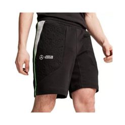 Szorty bermudzkie Puma MAPF1. Czarne krótkie spodenki sportowe męskie Puma, l, bez wzorów, z materiału, do biegania. Za 236.55 zł.