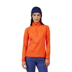 Kurtka narciarska 1/4 Zip damska Rossignol Stretch. Brązowe kurtki snowboardowe damskie Rossignol, l, bez wzorów, z polaru, bez kaptura, narciarskie. Za 375.00 zł.