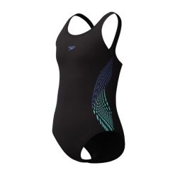 Dziecięcy 1-częściowy kostium kąpielowy Speedo Eco Placem Muscleb. Białe stroje kąpielowe dla dziewczynek Speedo, bez wzorów, z materiału. Za 170.00 zł.
