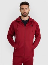4F Bluza treningowa regular szybkoschnąca męska - czerwona XXL. Czerwone bluzy męskie 4f, m, bez wzorów, z dzianiny, z kapturem, na fitness i siłownię. Za 199.99 zł.