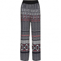 Szerokie spodnie bonprix czarny z nadrukiem. Czarne spodnie materiałowe damskie marki bonprix, z nadrukiem. Za 59.99 zł.