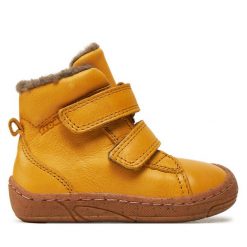 Kozaki Froddo. Żółte buty zimowe dziewczęce Froddo, bez wzorów, bez zapięcia. Za 339.99 zł.